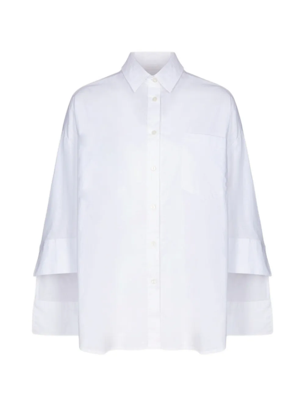 Gaelle embroidered-logo poplin shirt - Weiß