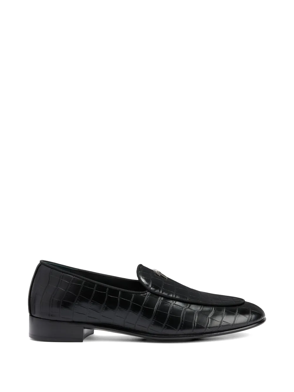 Giuseppe Zanotti crocodile metal logo loafers - Nero