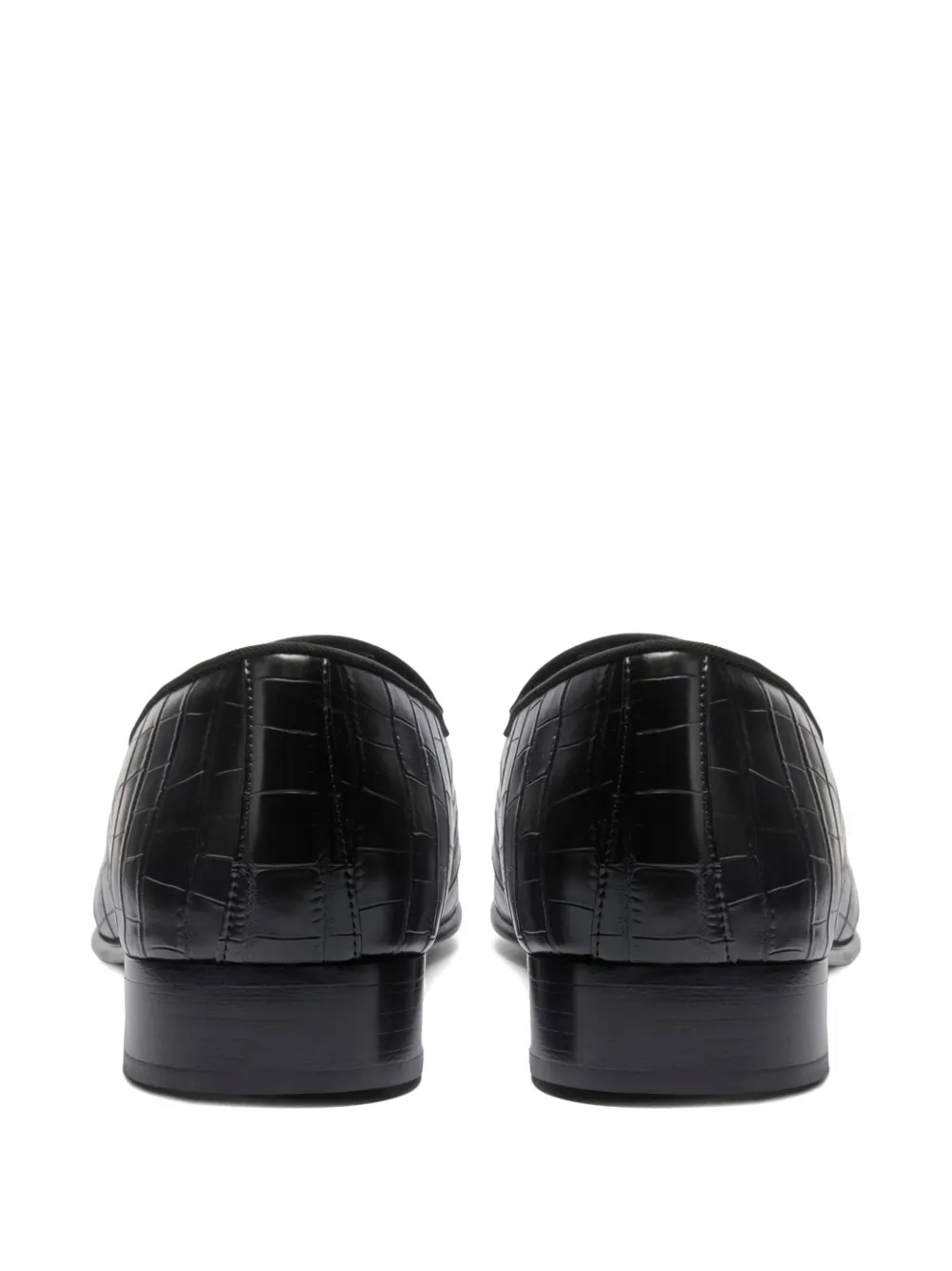 Giuseppe Zanotti Loafers met krokodillen-effect en metalen logo Zwart