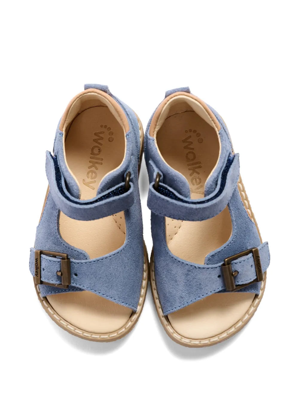  Walkey Buckle Leather Sandals - Blue 