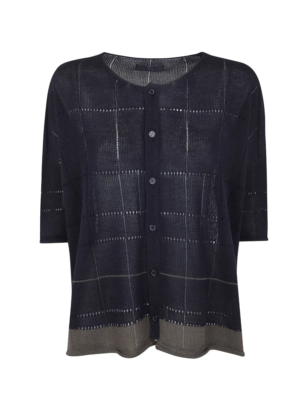 Y's grid button cardigan - Blu