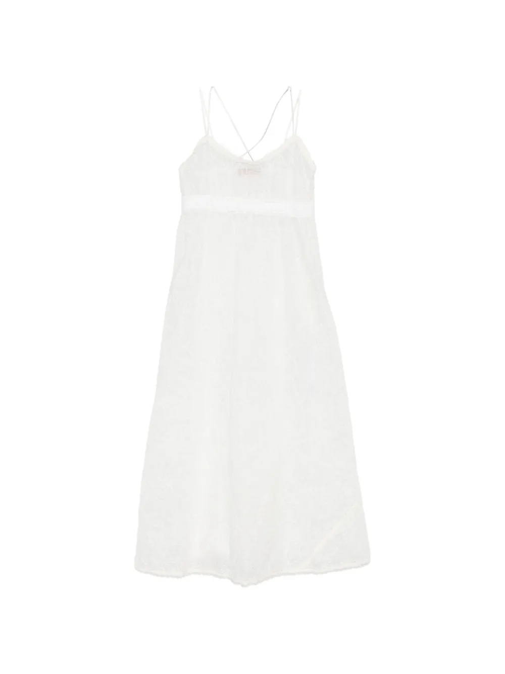Ermanno Scervino flower-embroidered midi dress - Bianco