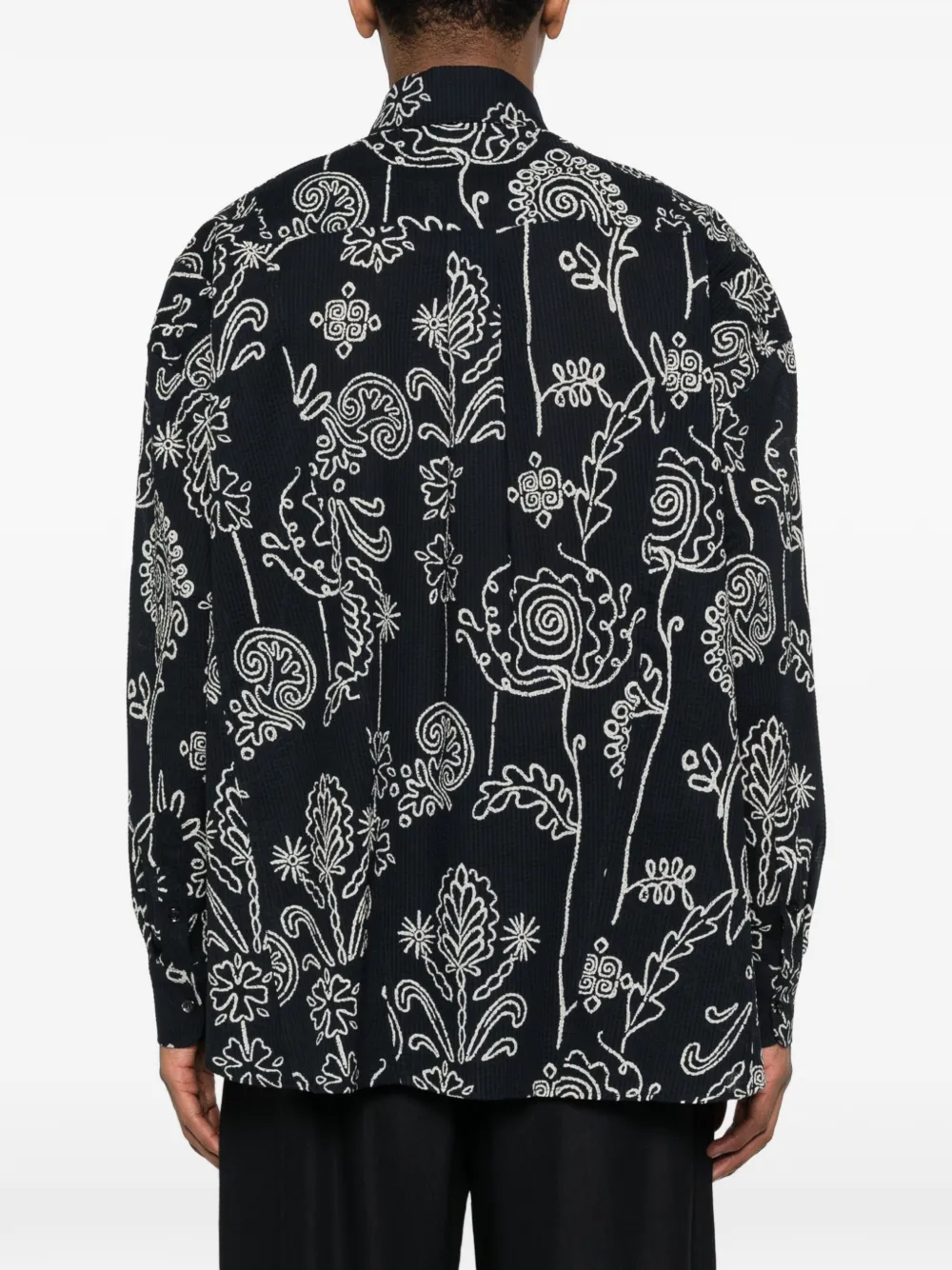 Giorgio Armani Overhemd met bloemenprint Zwart