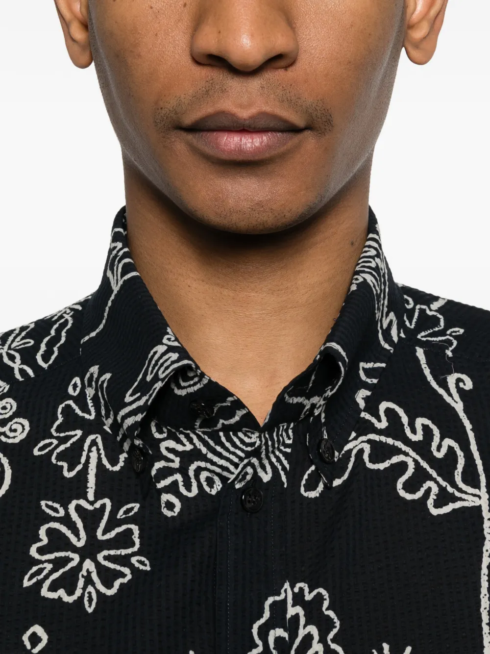 Giorgio Armani Overhemd met bloemenprint Zwart
