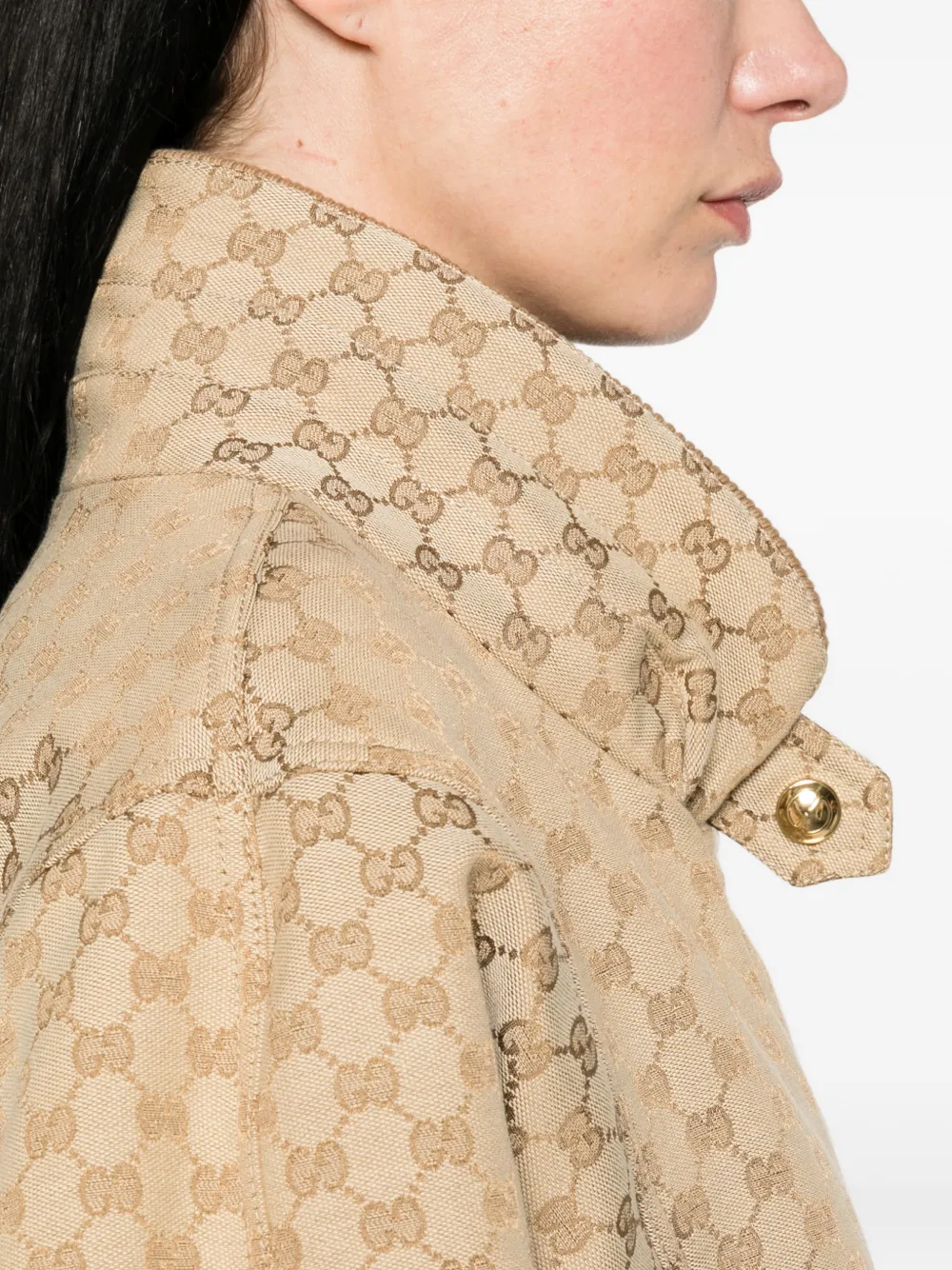 Gucci GG katoenen canvas jack met rits Beige