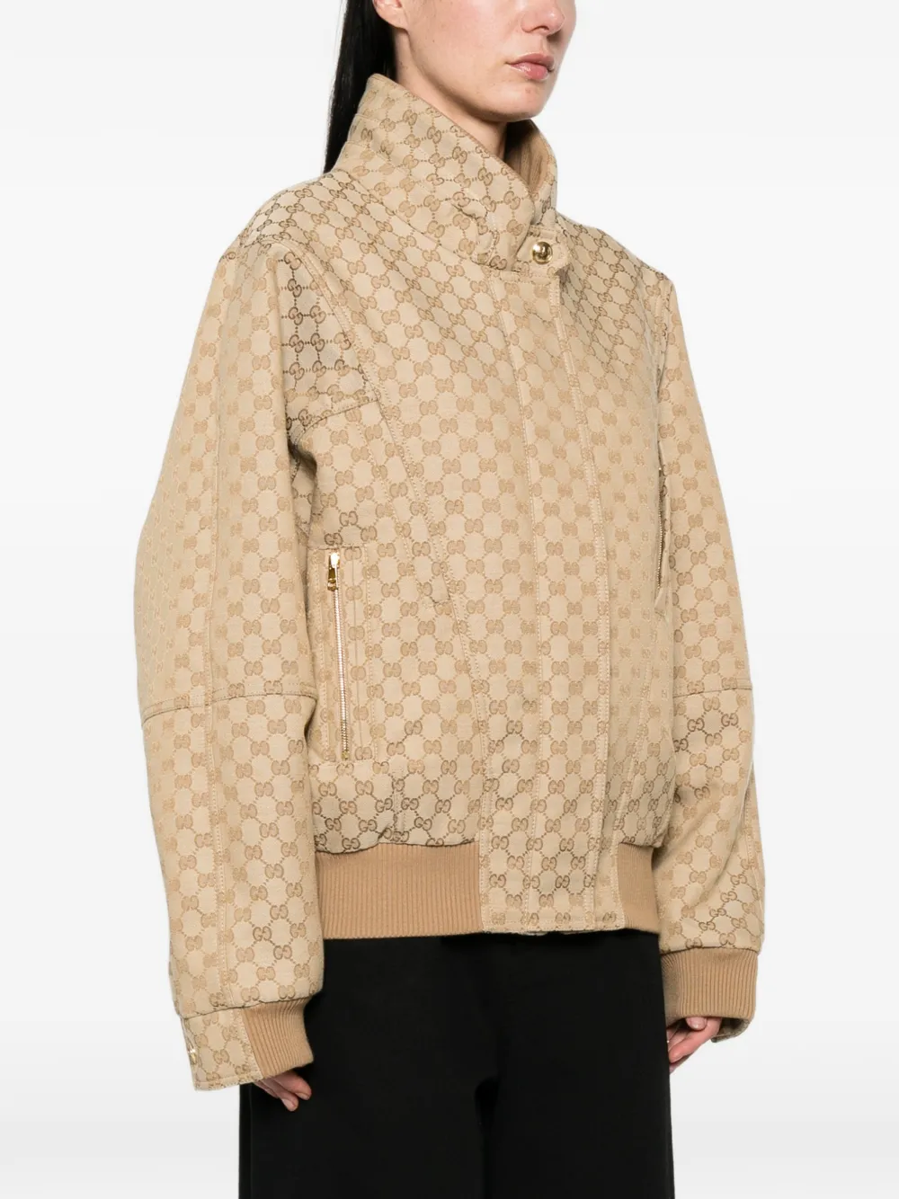 Gucci GG katoenen canvas jack met rits Beige