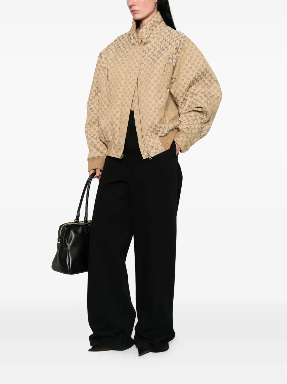 Gucci GG katoenen canvas jack met rits Beige
