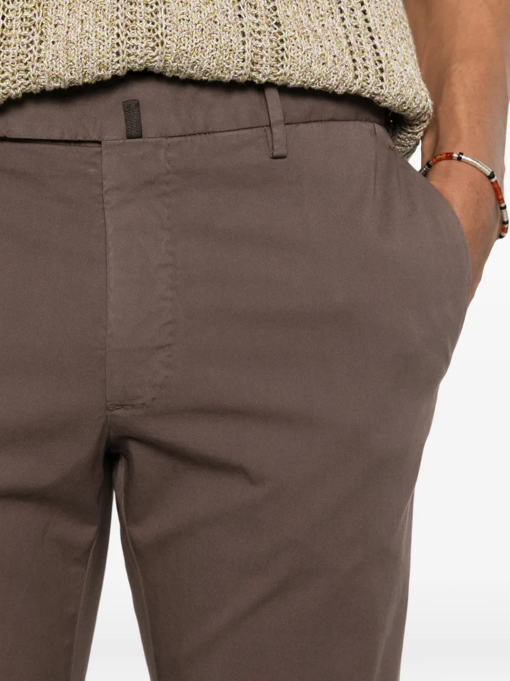 Incotex Broek met riemlussen Bruin