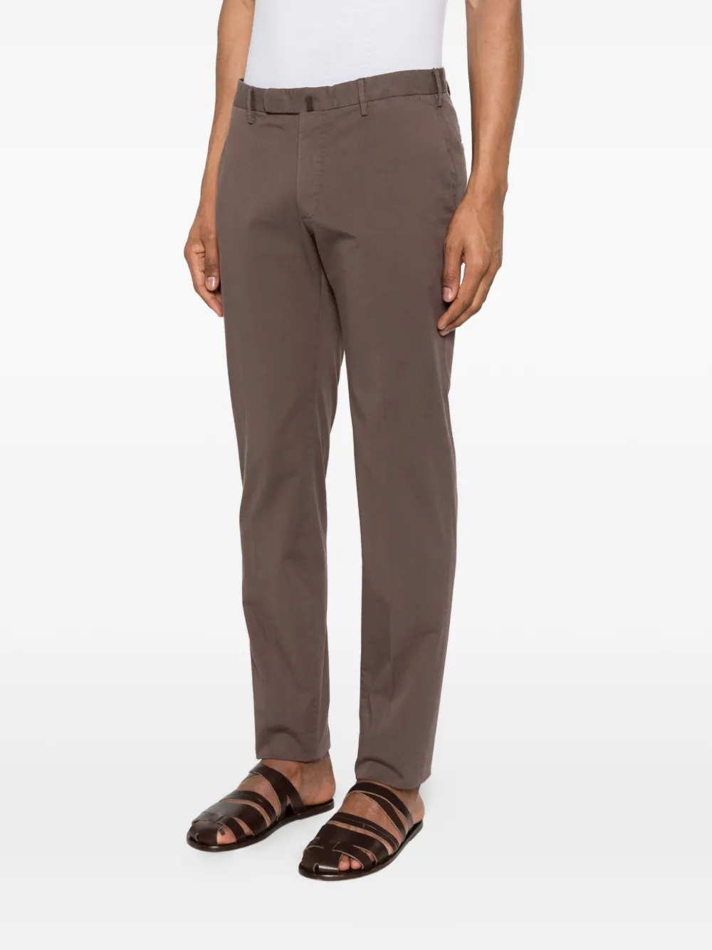 Incotex Broek met riemlussen Bruin