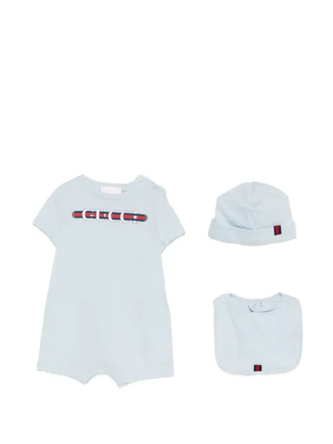 Gucci Kids set de mamelucos de algodón con detalle de logo (paquete de 3)