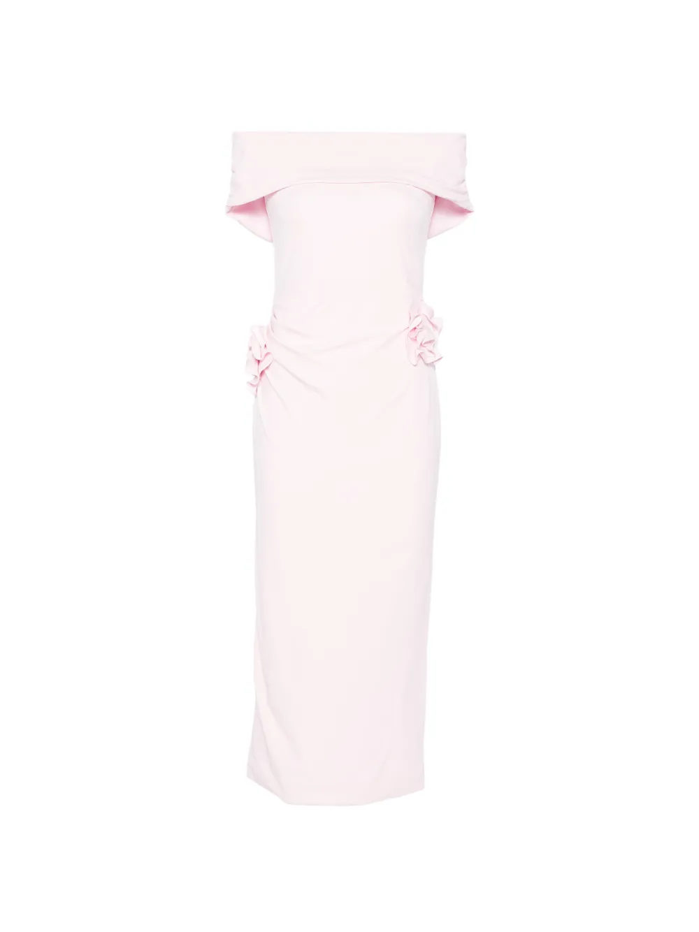 Roland Mouret off-shoulder ruffled midi dress - Rosa