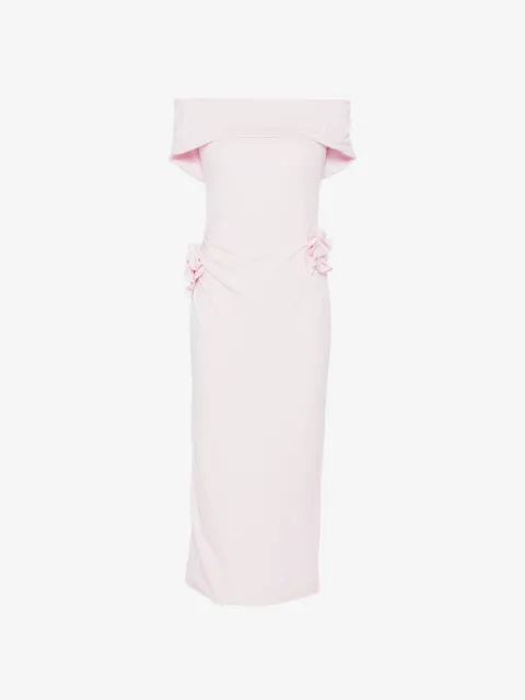 Roland Mouret vestido con diseño fruncido y aplique floral