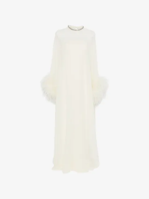 Roland Mouret robe longue bordée de plumes