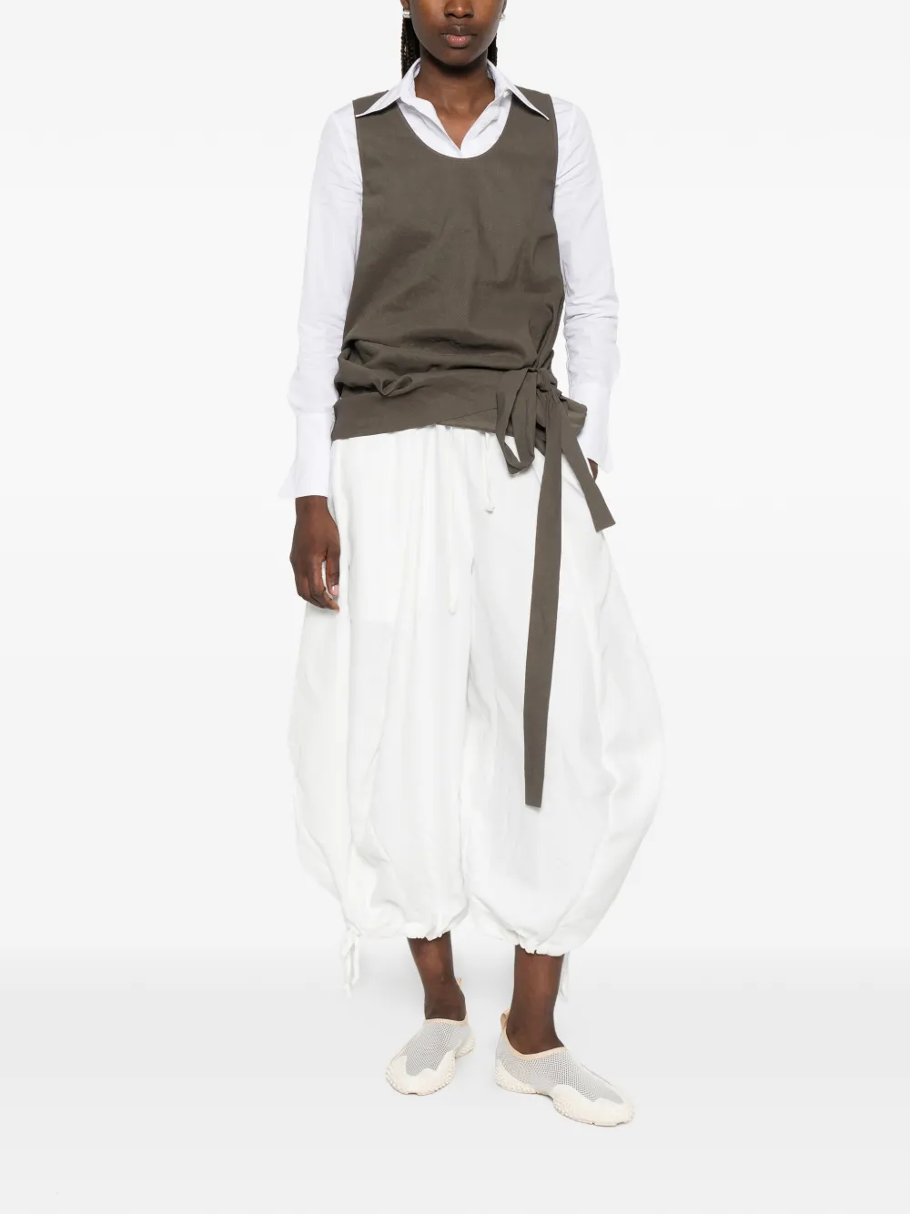 Comme Des Garçons Broek met trekkoord Wit