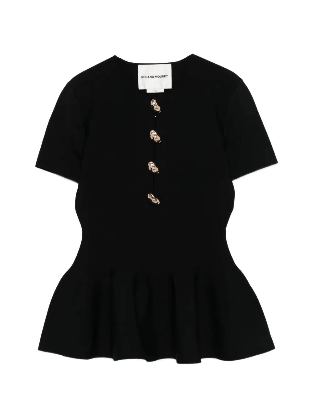 Roland Mouret button detail peplum top - Nero
