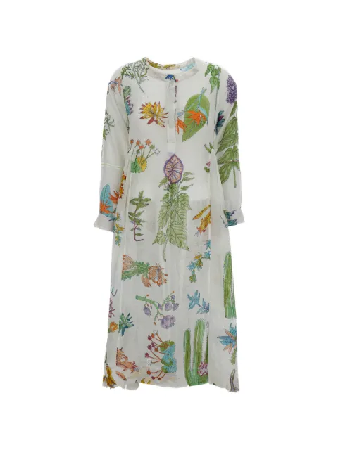 INJIRI Champa floral-print midi dress