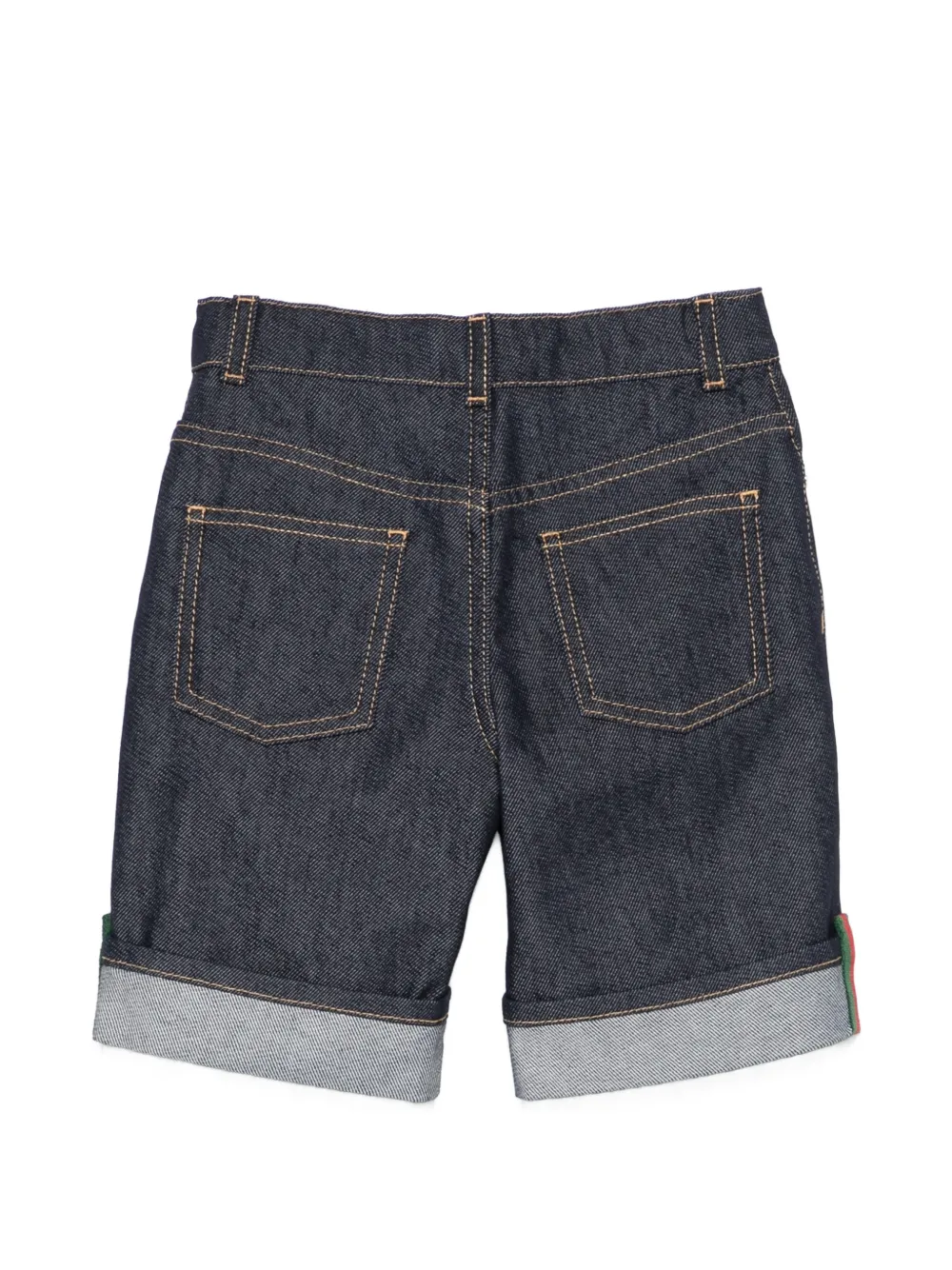 Gucci Kids Spijkershorts met cuffs Blauw