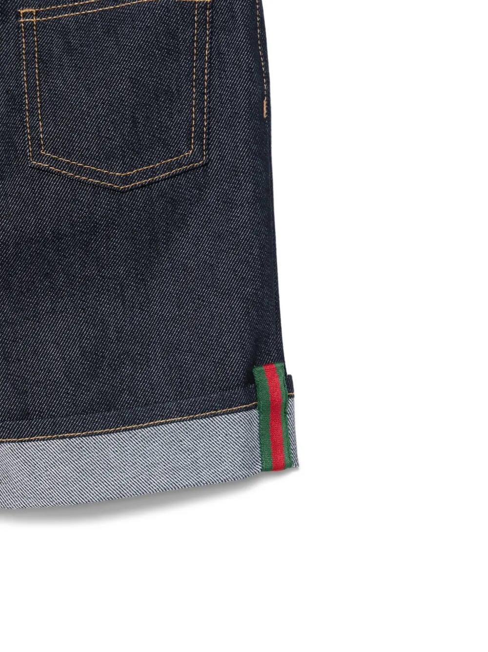 Gucci Kids Spijkershorts met cuffs Blauw