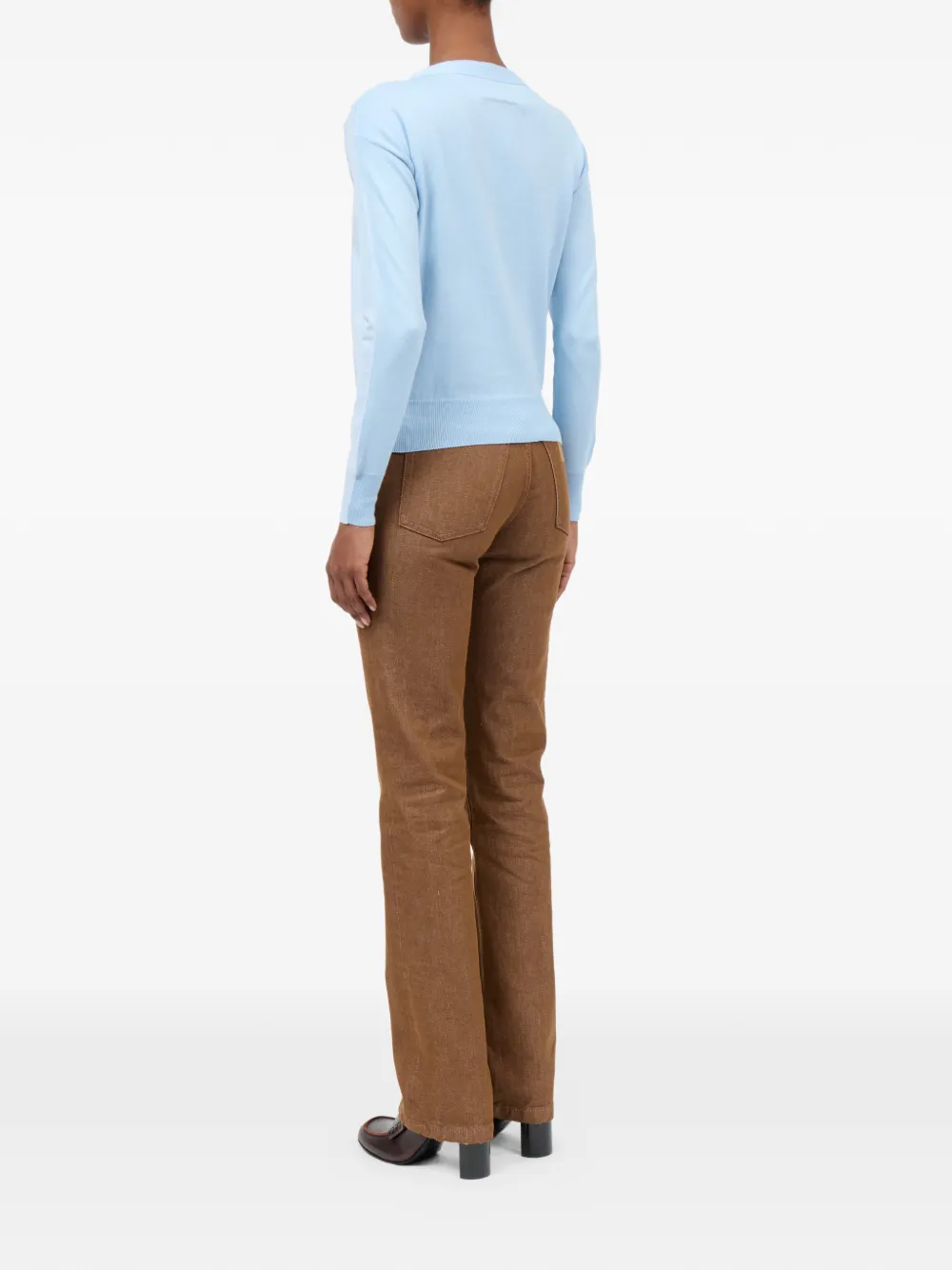 MM6 Maison Margiela Vest met knopen en V-hals Blauw