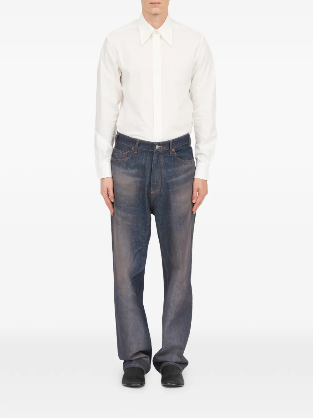 MM6 Maison Margiela Vervaagde spijkerbroek Blauw