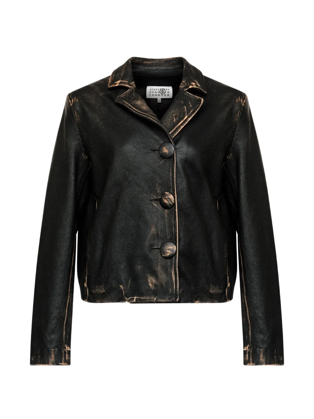 MM6 Maison Margiela Lederjacke mit Knöpfen - Schwarz