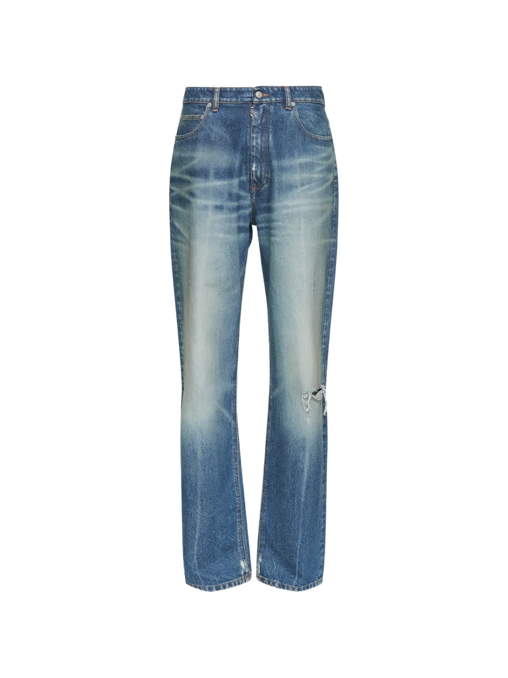 MM6 Maison Margiela Hose im Distressed-Look - Blau