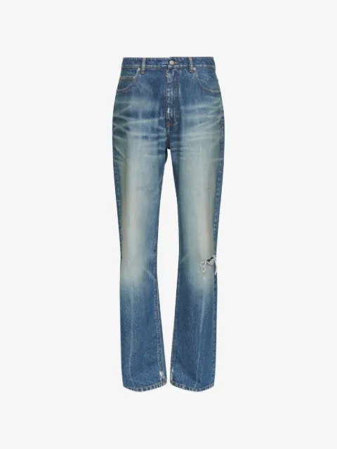 MM6 Maison Margiela pantalones con efecto envejecido