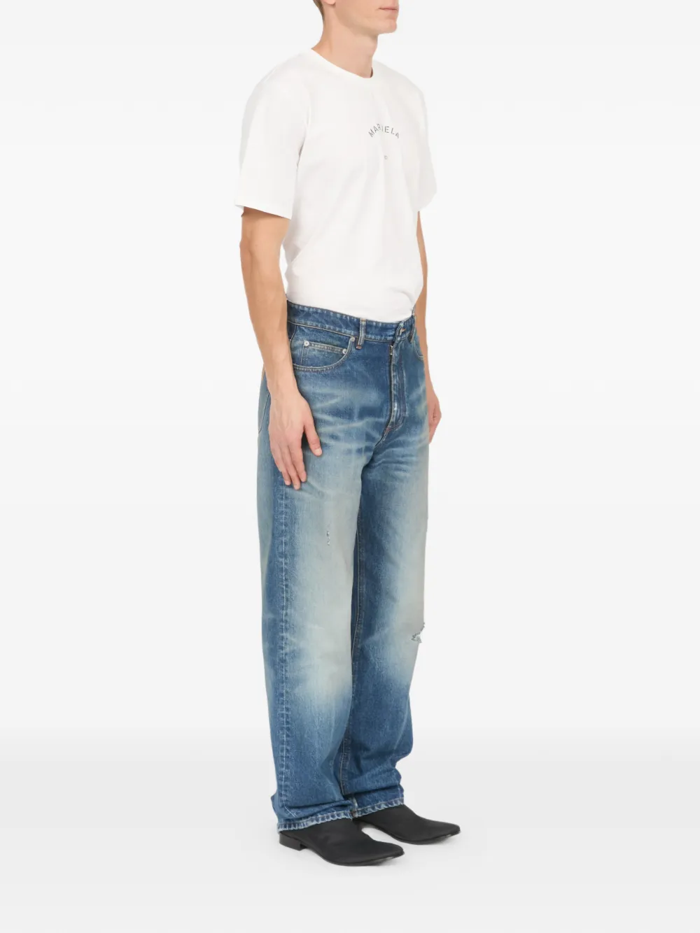 MM6 Maison Margiela Gerafelde broek Blauw