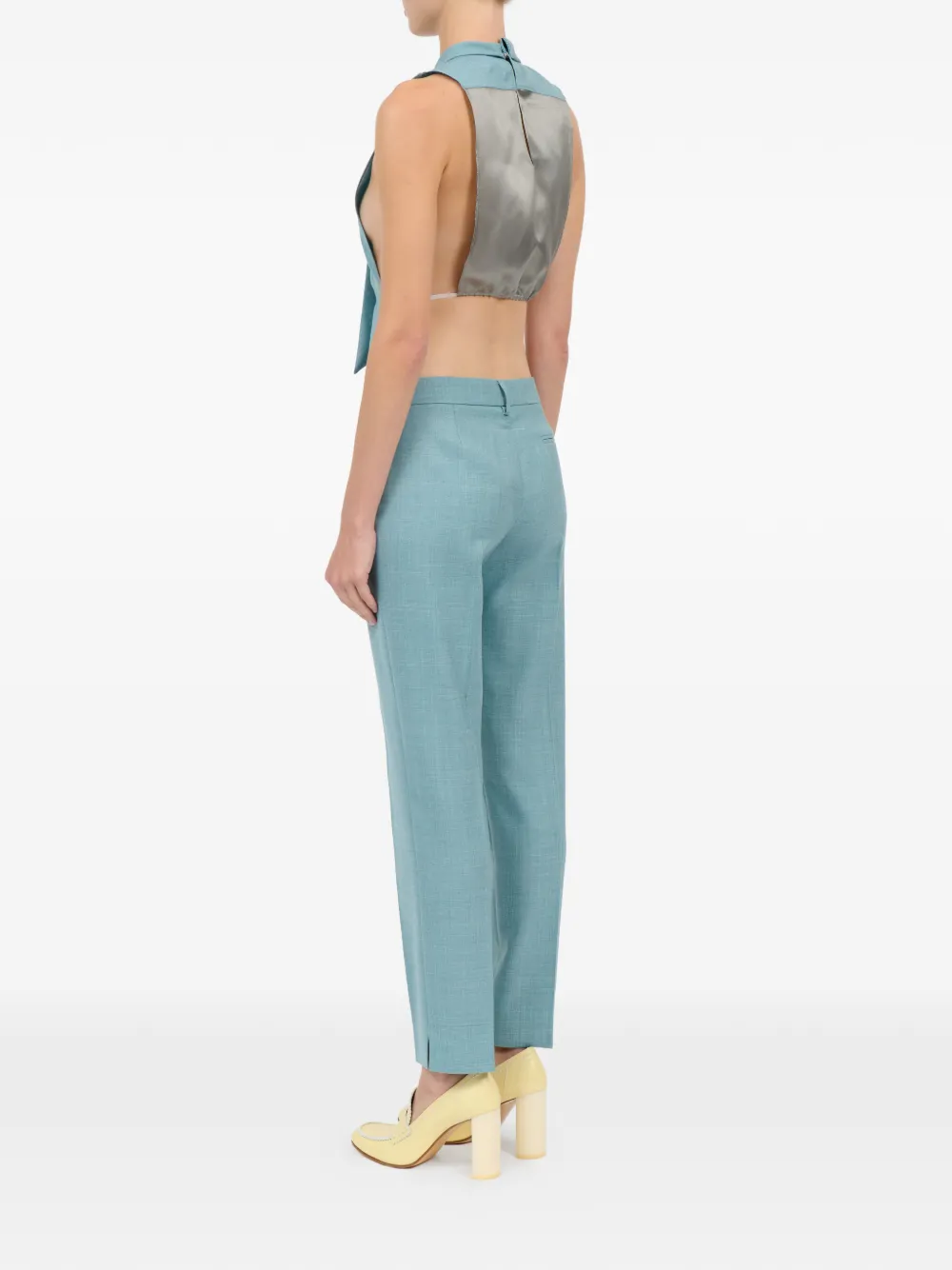 MM6 Maison Margiela Cropped top met strik Blauw