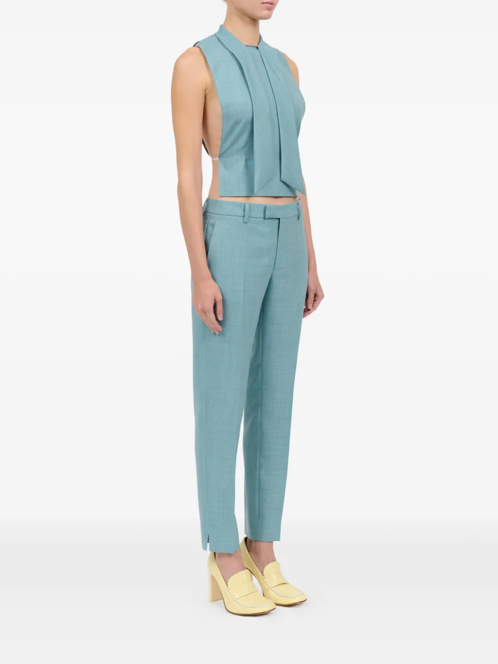 MM6 Maison Margiela Cropped top met strik Blauw