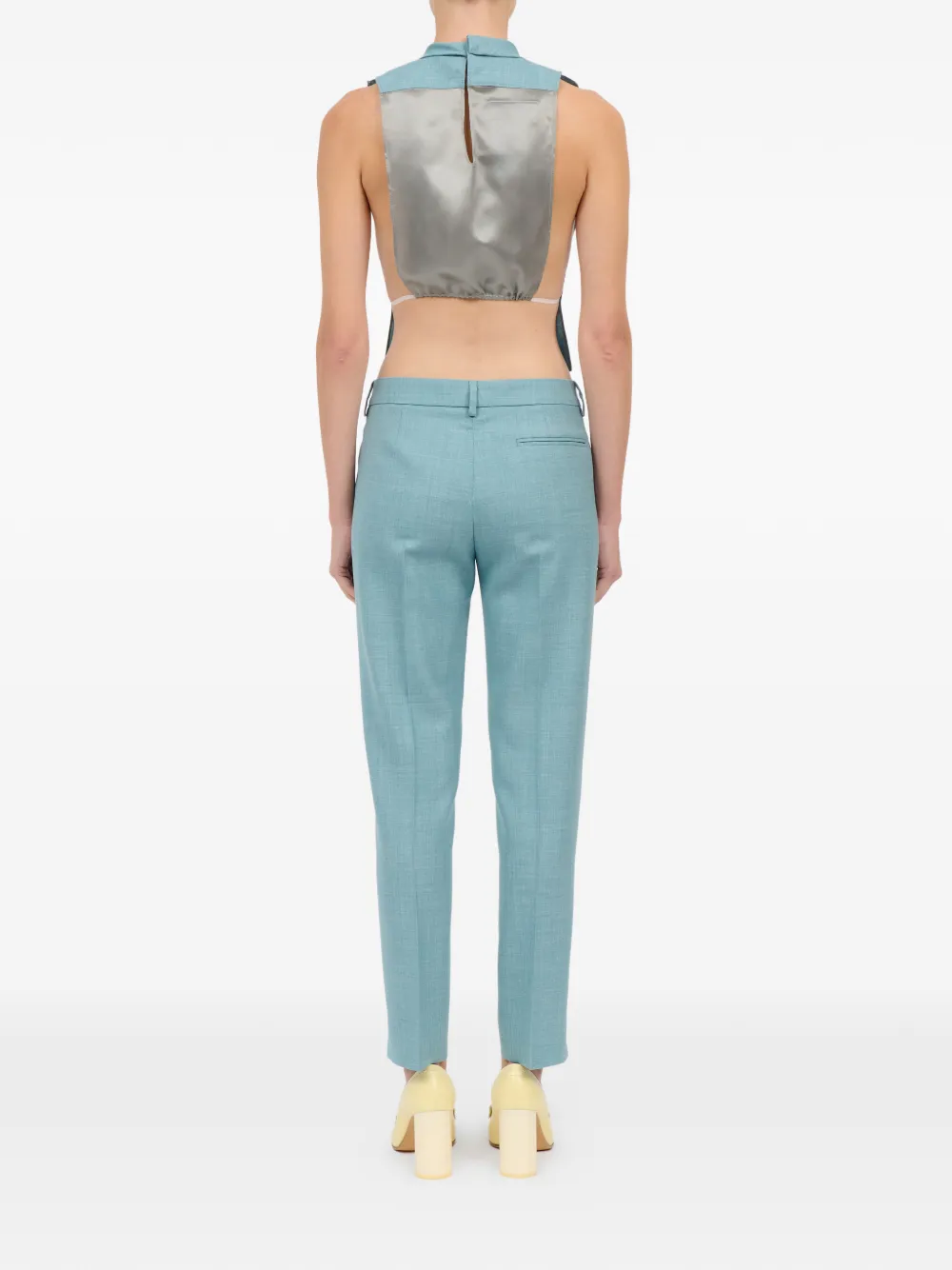 MM6 Maison Margiela Cropped top met strik Blauw