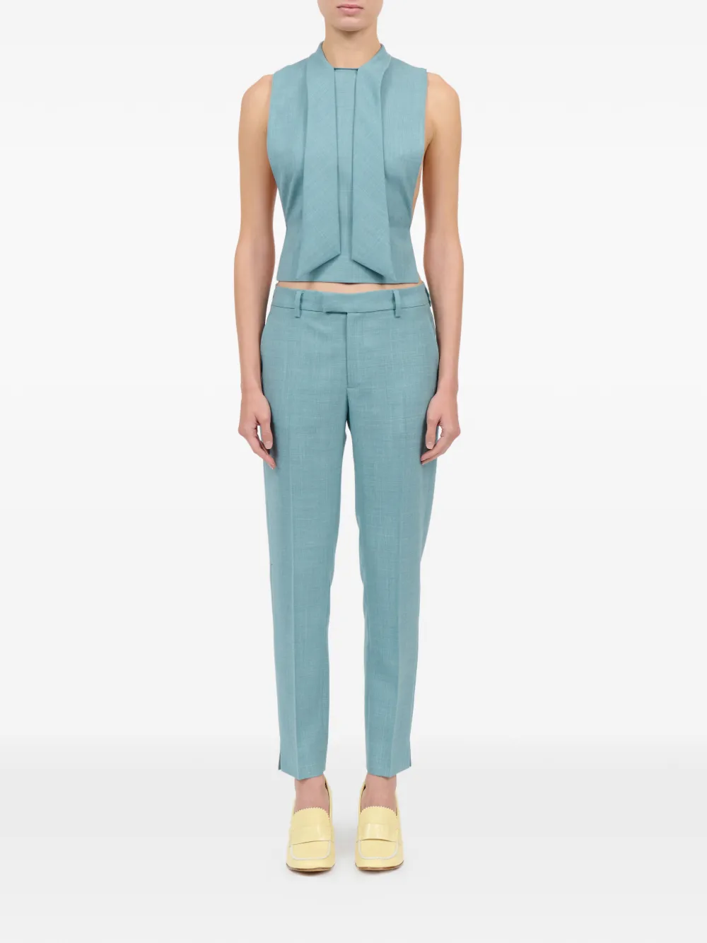 MM6 Maison Margiela Cropped top met strik Blauw