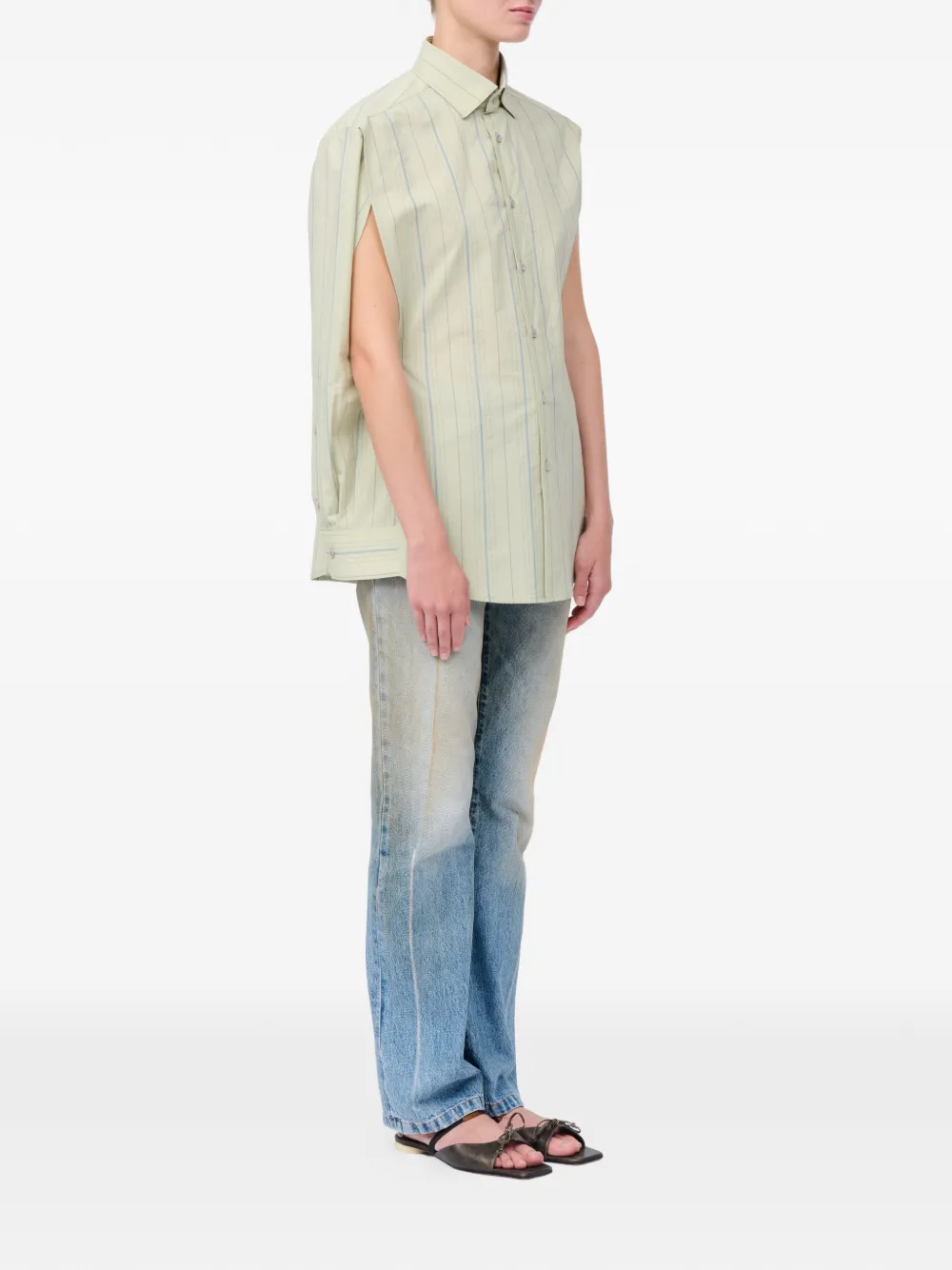 MM6 Maison Margiela Gestreept blouse Groen