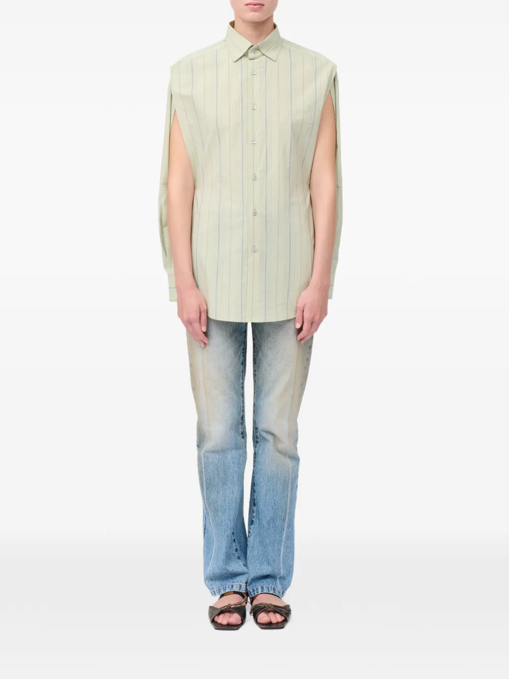 MM6 Maison Margiela Gestreept blouse Groen