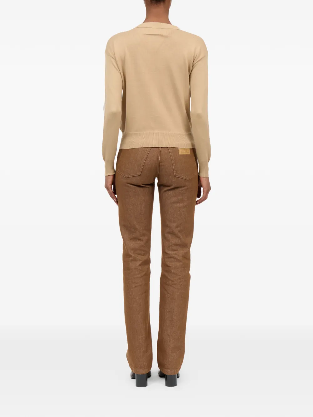MM6 Maison Margiela Vest met knopen en V-hals Beige