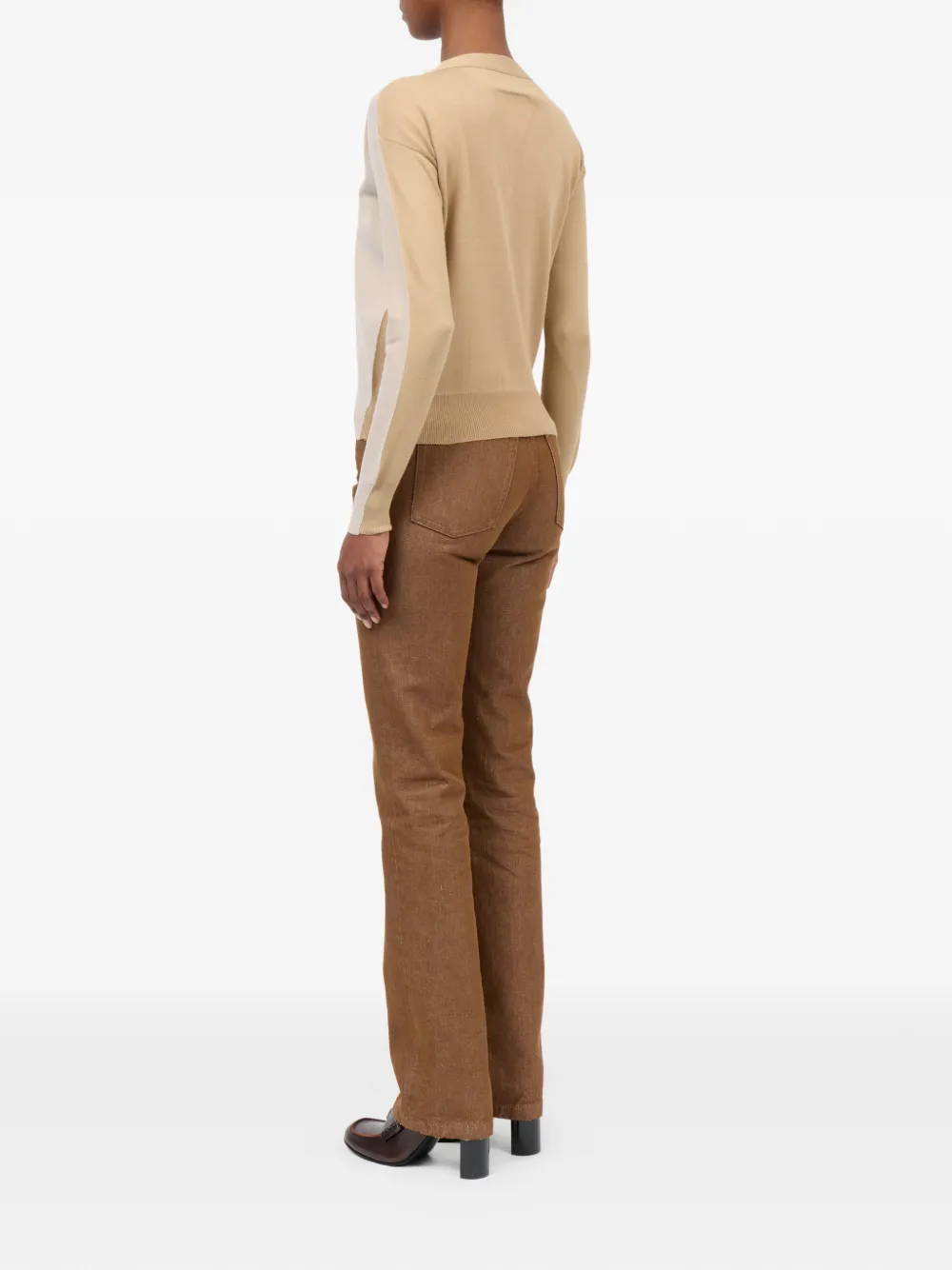 MM6 Maison Margiela Vest met knopen en V-hals Beige