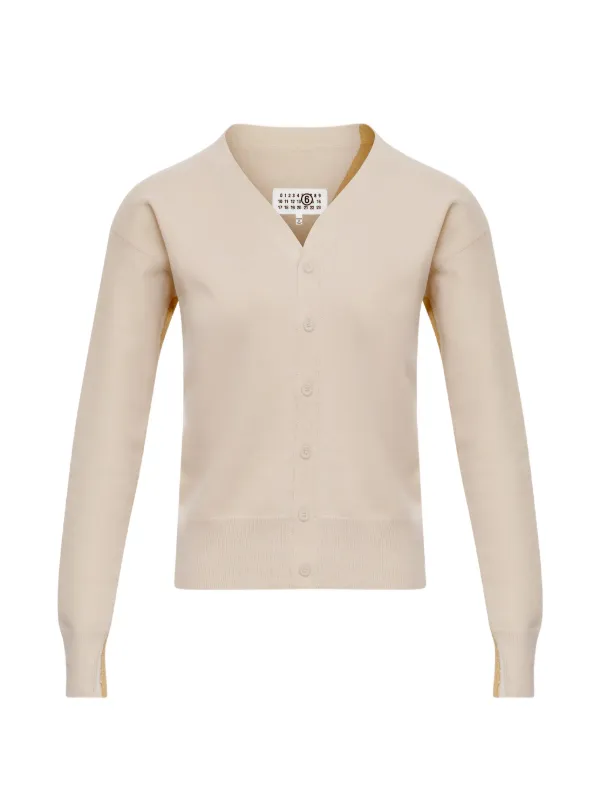 MM6 Maison Margiela V-neck Buttoned Cardigan in Neutrals
