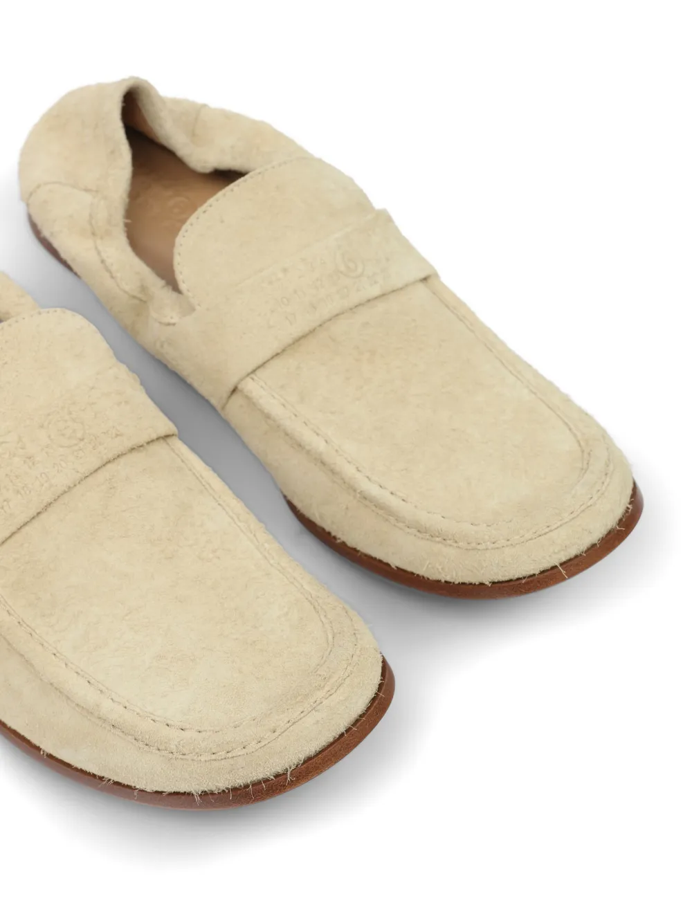 MM6 Maison Margiela Leren loafers Beige