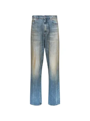 パンツ MM6 MAISON MARGIELA BOYFRIEND DENIM MM6 Maison Margiela Faded Denim Trousers | Blue | FARFETCH JO