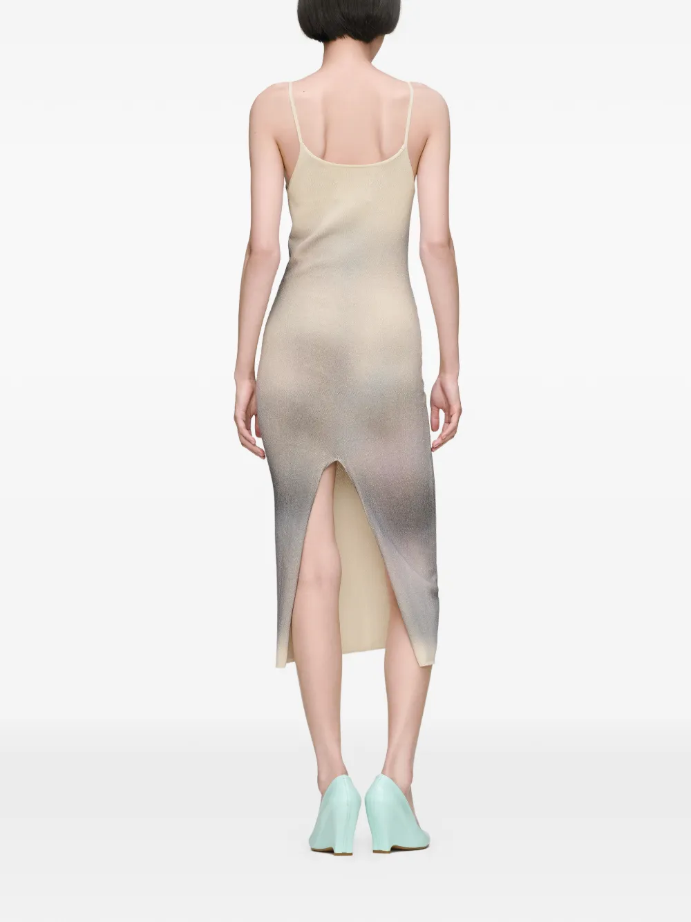 Maison Margiela Midi-jurk met split Beige