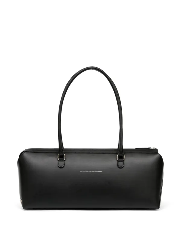 MM6 Maison Margiela Large Bauletto J Leather Tote Bag | Black