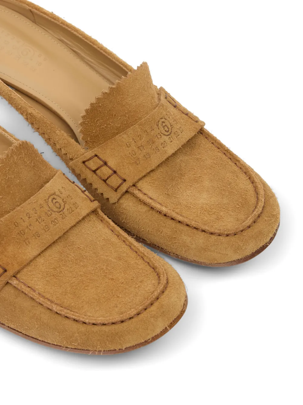 MM6 Maison Margiela Leren slippers Beige