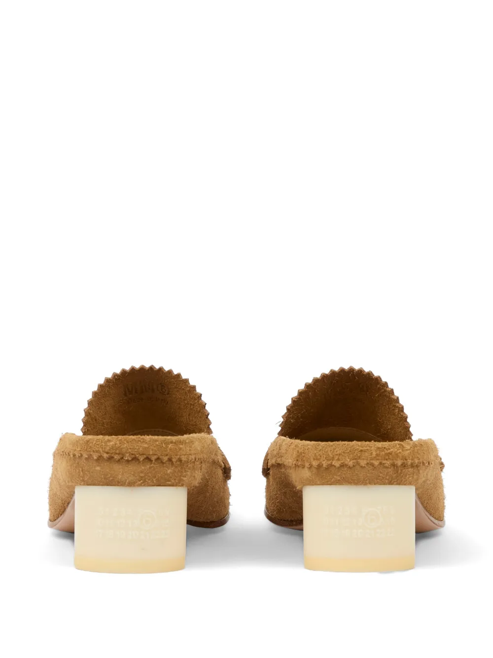 MM6 Maison Margiela Leren slippers Beige