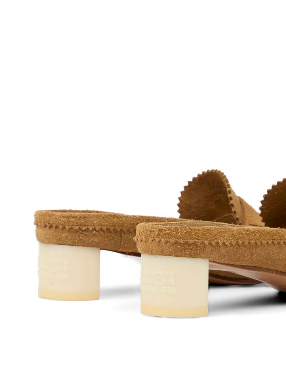 MM6 Maison Margiela Leren slippers Beige