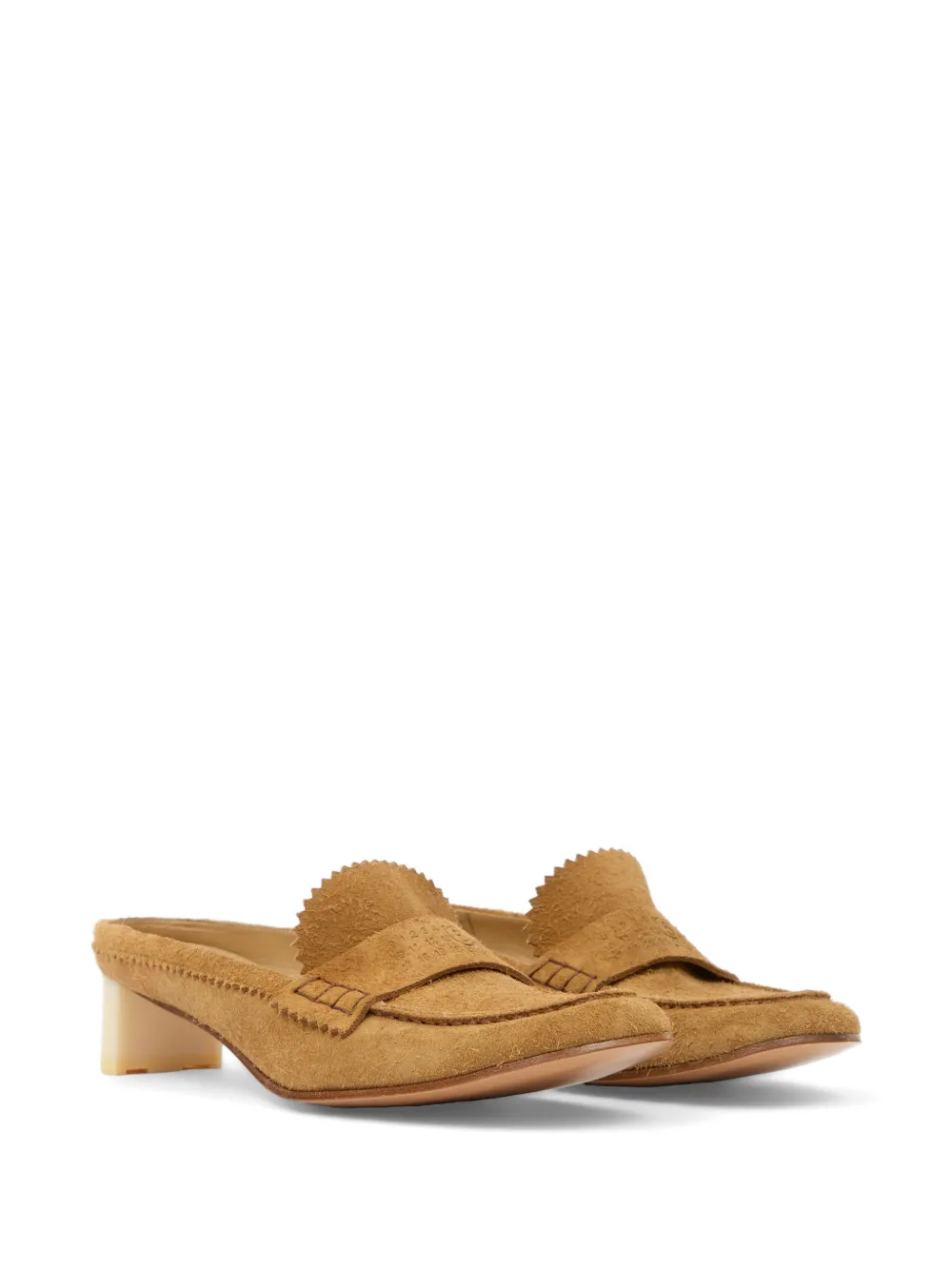 MM6 Maison Margiela Leren slippers Beige