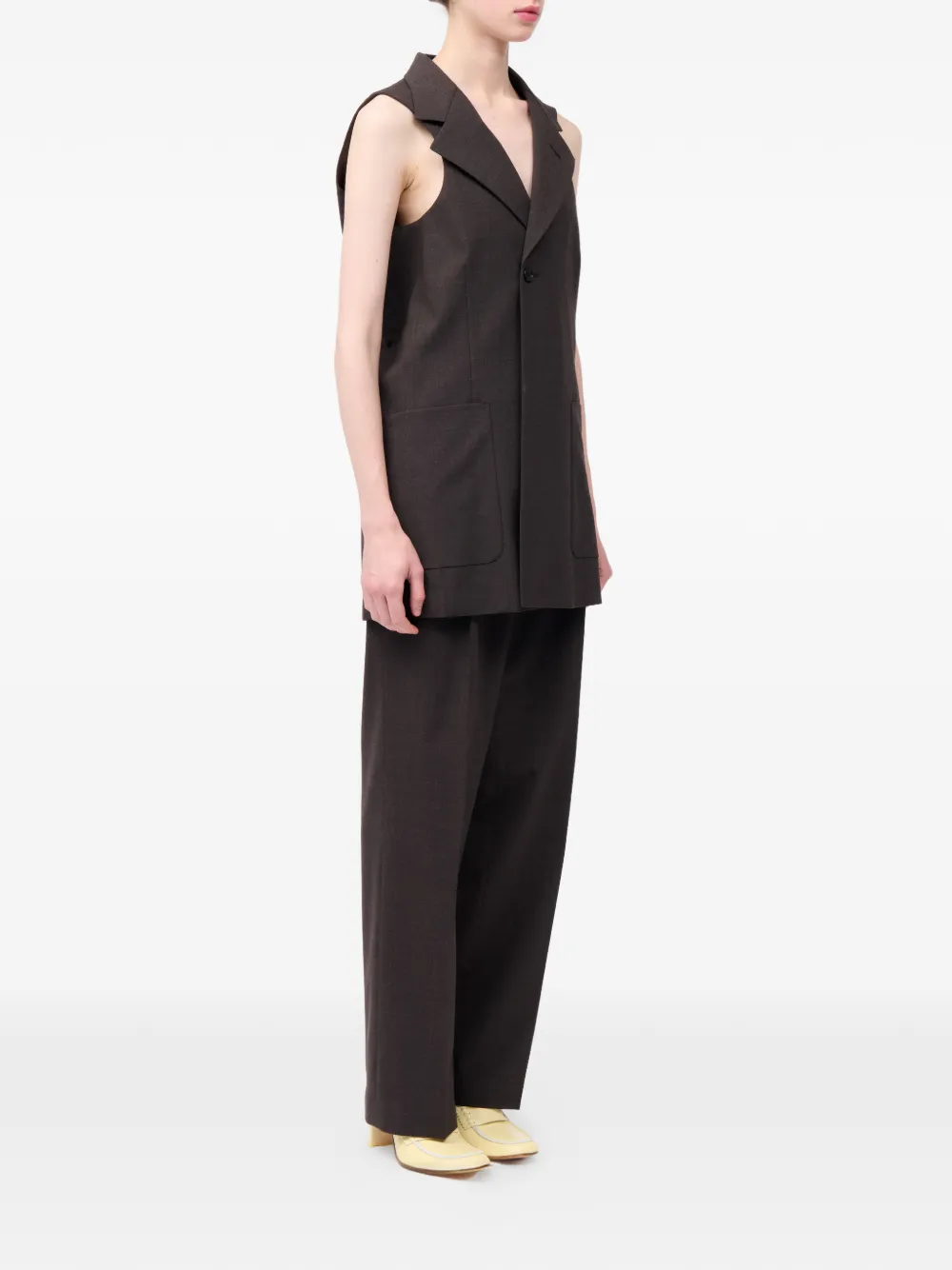 MM6 Maison Margiela Mouwloze gilet Bruin