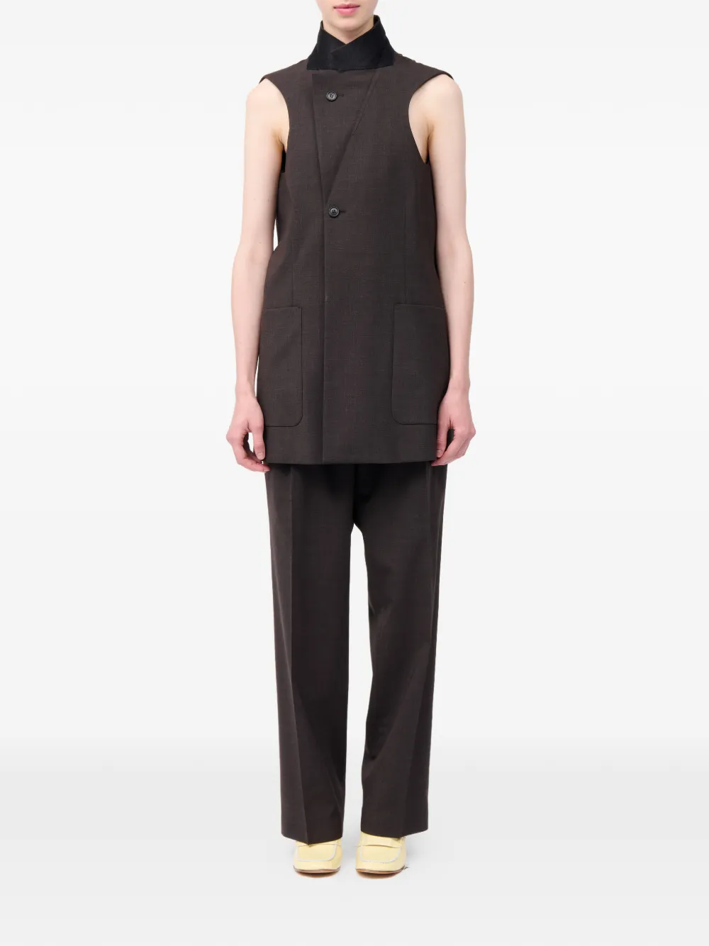 MM6 Maison Margiela Mouwloze gilet Bruin