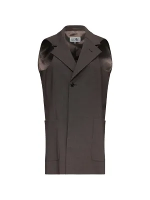Maison Margielaブラックベスト ジレ ネクタイ付き MM6 Maison Margiela（エムエムシックス・メゾン・マルジェラ）ベスト