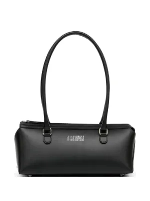 MM6 Maison Margiela Large Bauletto J Leather Tote Bag | Black