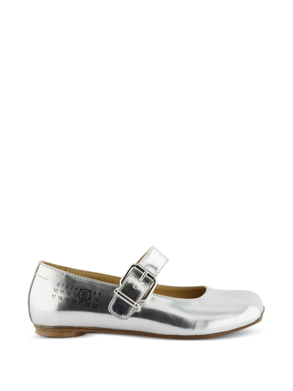 MM6 Maison Margiela Kids buckle ballerinas - Argento
